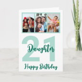 21ste verjaardag Moderne 21ste aughter de Foto van Kaart (Voorkant)