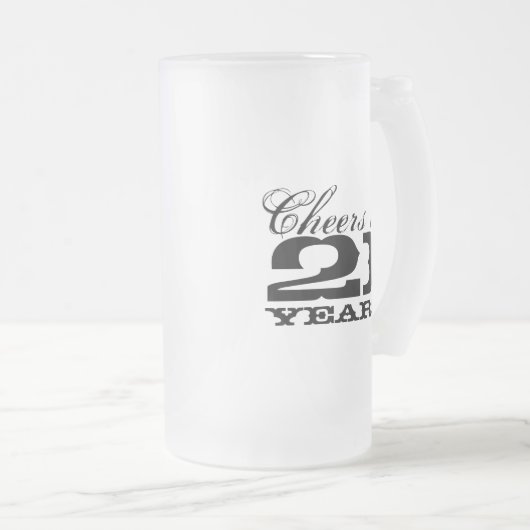 21ste verjaardag Mok mannen | Cheers tot 21 jaar (Voorkant rechts)