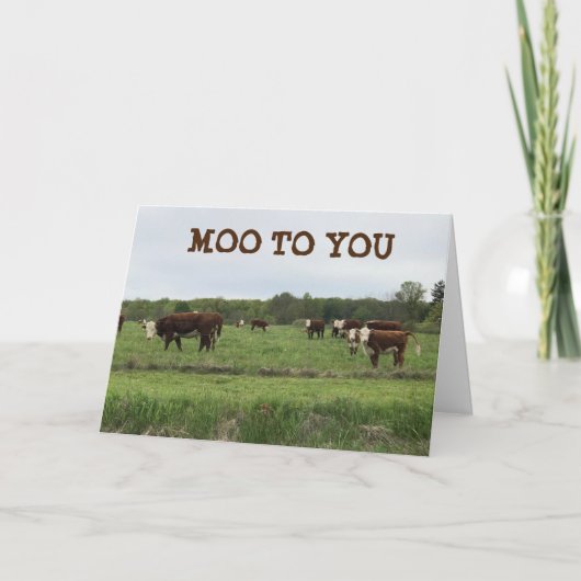 **21ste VERJAARDAG** MOO TO YOU ZEGT KOEIEN Kaart (Voorkant)