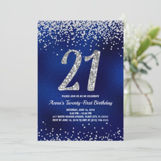 21ste verjaardag na de bevalling kaart (Staand voorkant)