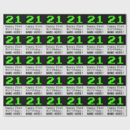 21ste verjaardag - Nerdy / Geeky stijl "21" en naa Cadeaupapier