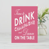 21ste verjaardag nodigt Tijd uit om champagne roze Kaart (Staand voorkant)