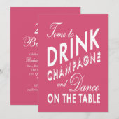21ste verjaardag nodigt Tijd uit om champagne roze Kaart (Voorkant / Achterkant)