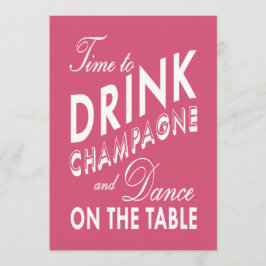 21ste verjaardag nodigt Tijd uit om champagne roze Kaart