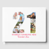 21ste verjaardag Onthoud wanneer... Roze Fotocolla Gastenboek (Voorkant)