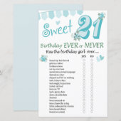 21ste verjaardag ooit of nooit (Voorkant / Achterkant)