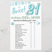 21ste verjaardag ooit of nooit (Voorkant)