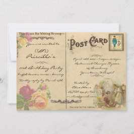 21ste verjaardag, , oude briefkaart stijl