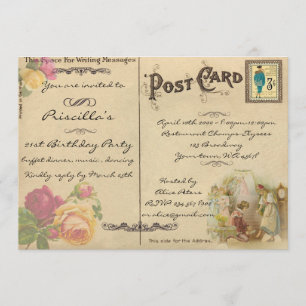 21ste verjaardag, , oude briefkaart stijl