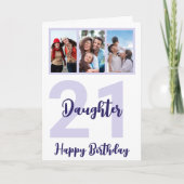 21ste verjaardag Paarse foto-inkeping doder Kaart (Voorkant)