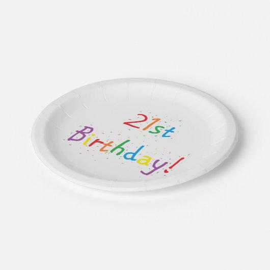 "21ste verjaardag" Papieren Borden Papieren Bordje (Gekanteld)