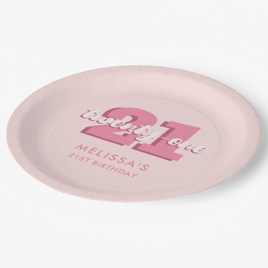 21ste verjaardag papieren bordje (Gekanteld)