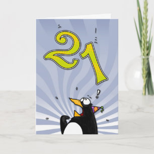 21ste verjaardag - Penguin Surprise Card Kaart