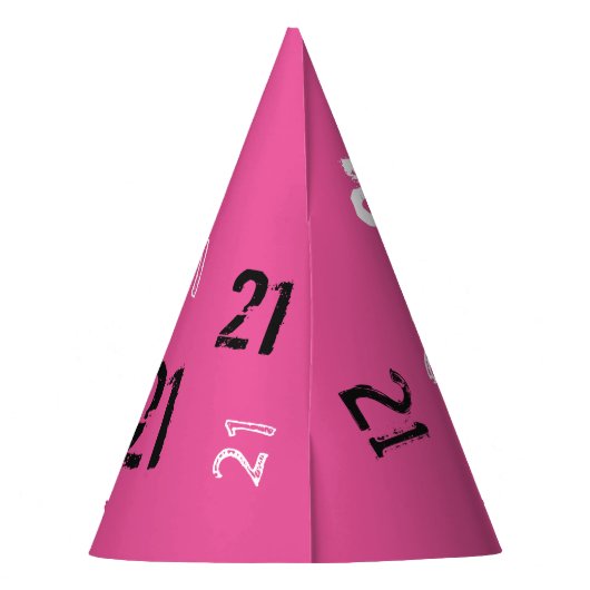 21ste verjaardag Pet van Aangepaste PINK Papierpar Feesthoedjes (Achterkant)