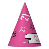 21ste verjaardag Pet van Aangepaste PINK Papierpar Feesthoedjes (Links)