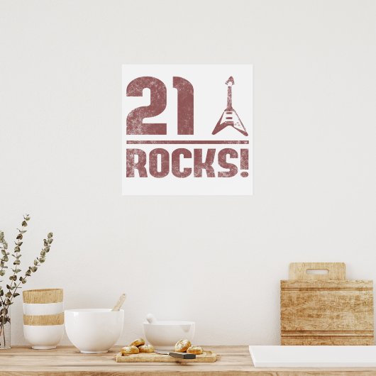 21ste verjaardag Rocks Poster (Keuken)