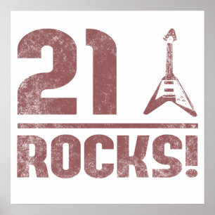 21ste verjaardag Rocks Poster
