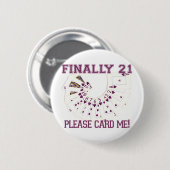 21ste verjaardag ronde button 5,7 cm (Voorkant /achterkant)