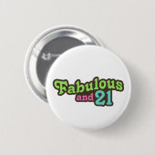 21ste verjaardag ronde button 5,7 cm (Voorkant /achterkant)