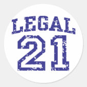 21ste verjaardag ronde sticker (Voorkant)