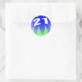 21ste verjaardag ronde sticker (Tas)