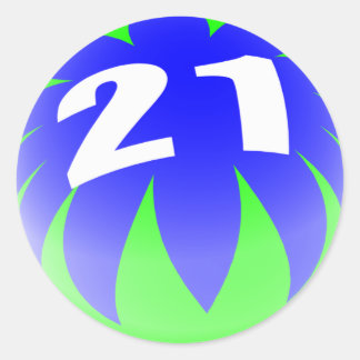 21ste verjaardag ronde sticker