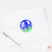 21ste verjaardag ronde sticker (Envelop)