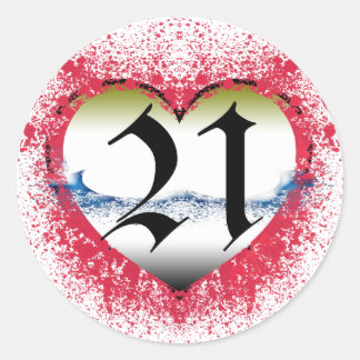 21ste verjaardag ronde sticker