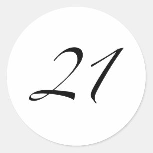 21ste verjaardag ronde sticker