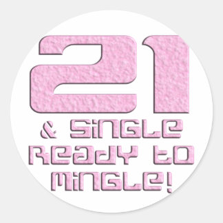 21ste verjaardag ronde sticker