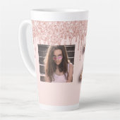 21ste verjaardag roos Gold Blush Druppels Foto Latte Mok (Linkerhoek)