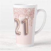 21ste verjaardag roos Gold Blush Druppels Foto Latte Mok (Rechts)