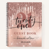 21ste verjaardag Roos Gold Glitter & Folie Guest B Notitieboek (Voorkant)
