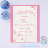 21ste verjaardag Roos goudroze | partijuitnodiging Flyer (Enkel)