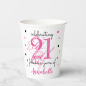 21ste verjaardag ROZE 21 fantastische jaren Papier Papieren Bekers (Voorkant)