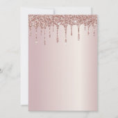 21ste verjaardag Roze Goud Glitter Druppels Uitnod Kaart (Achterkant)
