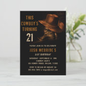 21ste verjaardag Rustic Cowboy Pet en lederen laar Kaart (Staand voorkant)
