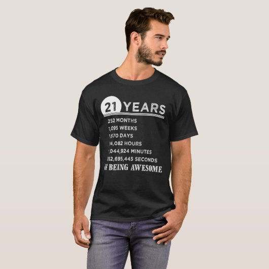 21ste verjaardag Shirt 21 jaar oud Jubileum cadeau (Voorkant volledig)