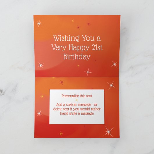 21ste verjaardag - Star Numbers - Rood - 21 jaar K Kaart (Binnen)