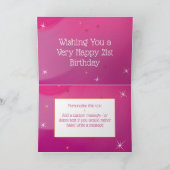 21ste verjaardag - Star Numbers - Roze - 21-jarige Kaart (Binnen)