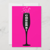 21ste verjaardag uitnodiging - Champagne Cheers! (Voorkant)