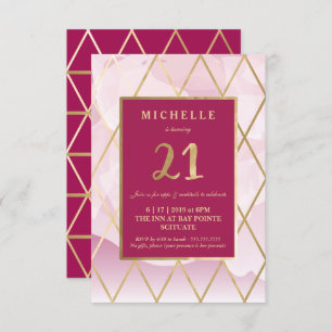 21ste verjaardag uitnodiging - Gold, legant, Trend