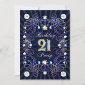 21ste verjaardag uitnodiging met massa ' s juwelen (Voorkant)