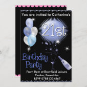 21ste verjaardag uitnodiging van de partij van Bir (Voorkant / Achterkant)