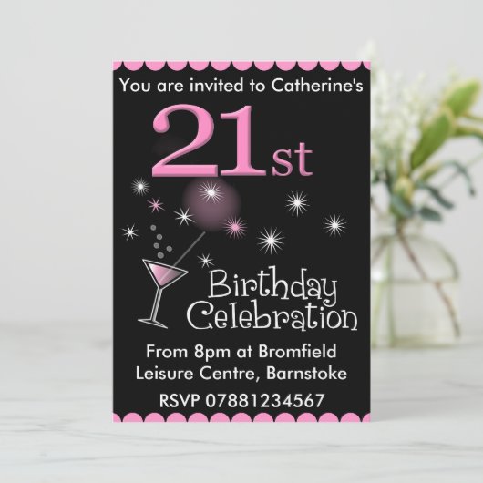 21ste verjaardag uitnodiging van de partij van Bir (Staand voorkant)