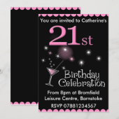 21ste verjaardag uitnodiging van de partij van Bir (Voorkant / Achterkant)
