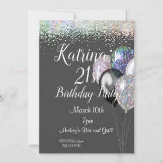 21ste verjaardag, uitnodiging van Glitter Birthday