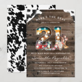 21ste verjaardag | Uitnodiging Wild West Cowboy (Voorkant / Achterkant)