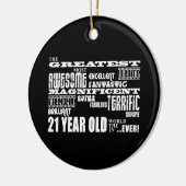 21ste verjaardag van Cool Fun Greatest 21 jaar oud Keramisch Ornament (Links)