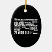 21ste verjaardag van Cool Fun Greatest 21 jaar oud Keramisch Ornament (Voorkant)